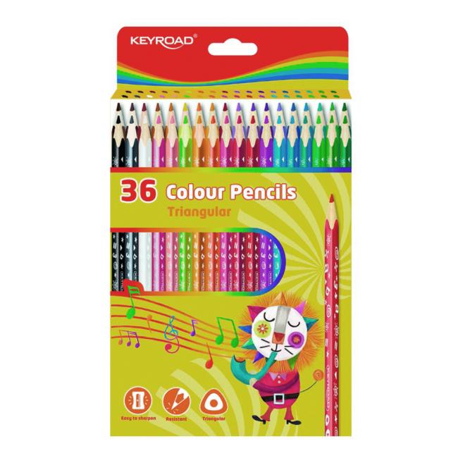 KEYROAD Holzstifte, 36 Stück, Farbmischung