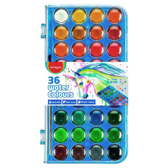 [EC972747] KEYROAD Aquarellfarben mit Pinsel, 36 Farben