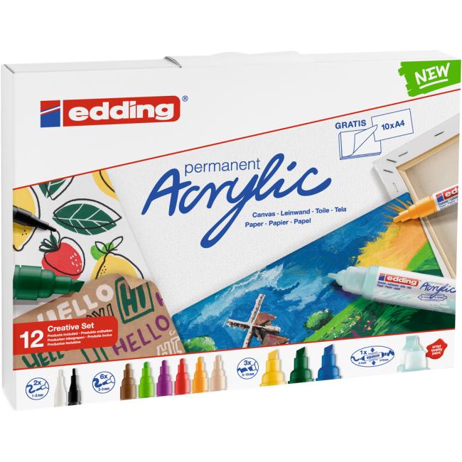 Kreatives Acrylset in Primärfarben
