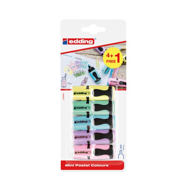 Edding 7/4S Pastell-Mini-Textmarker-Set