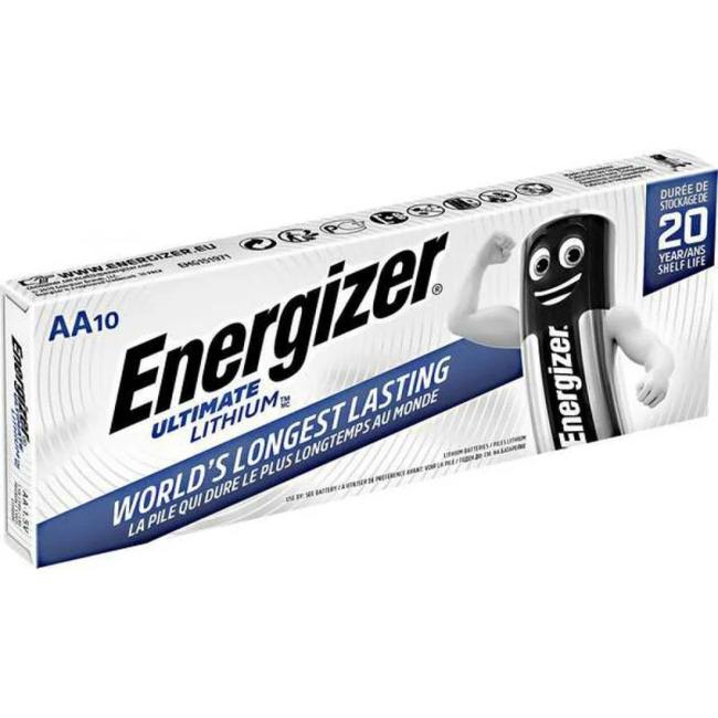 Energizer Ultimate Lithium L91/AA DP10 Lithium-Stiftbatterie, 10 Stück
