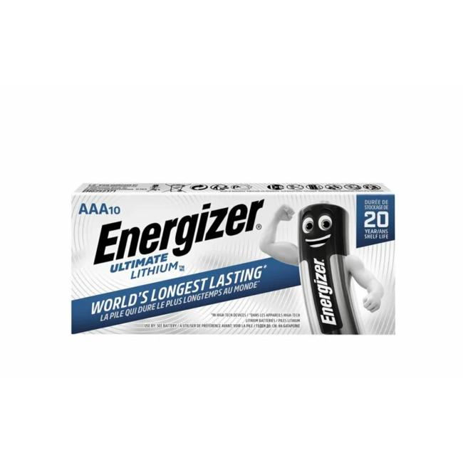 Energizer Ultimate Lithium AAA Lithium-Mikrozellenbatterie, 10 Stück