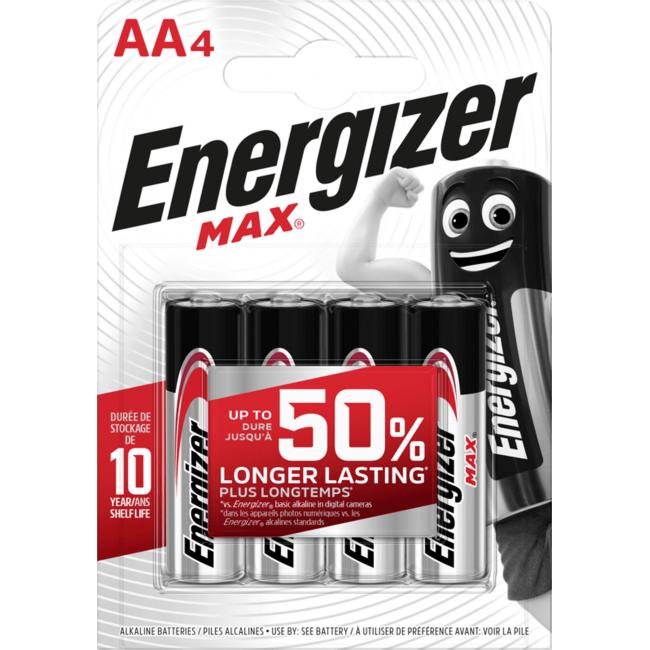 [EN426557] Energizer Alkaline-Batterien, max. 1,5 V, Typ AA, 4 Stück