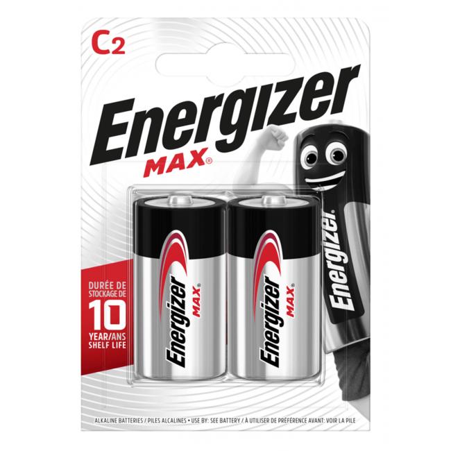Energizer MAX C E93 Batterie, 2 Stück pro Packung.