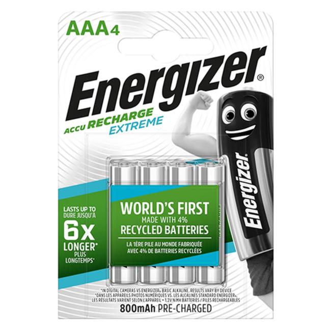 [EN635751] Energizer wiederaufladbare Mikro-Bleistiftbatterie 800 mAh AAA-HR03 / 4 Stück