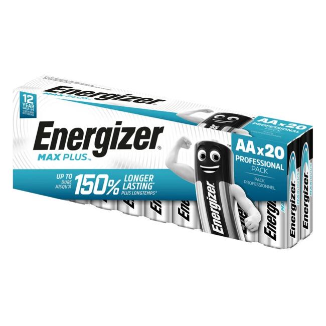 Energizer Max Plus AA-Alkalibatterien, 20 Stück