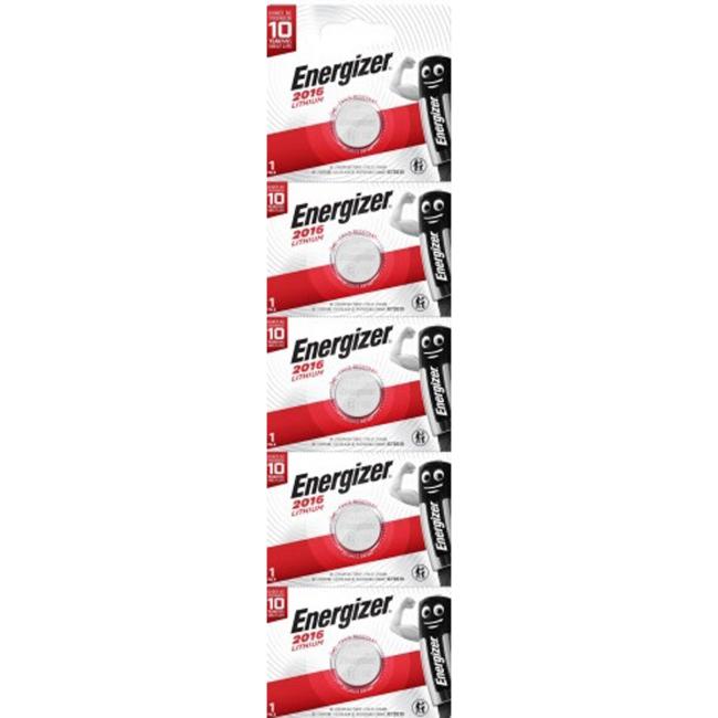 Energizer Lithium-Knopfzellen CR2016 Blisterpackung, 5 Stück