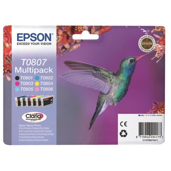 [EP003545] Epson C13T080740 CMYK+LC+LM Multipack-Tintenpatrone für SP R265/R285/R360
