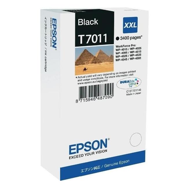 Epson T7011 schwarze XXL-Tintenpatrone C13T701140 für WP4000/WP4500 (3.400 Seiten)