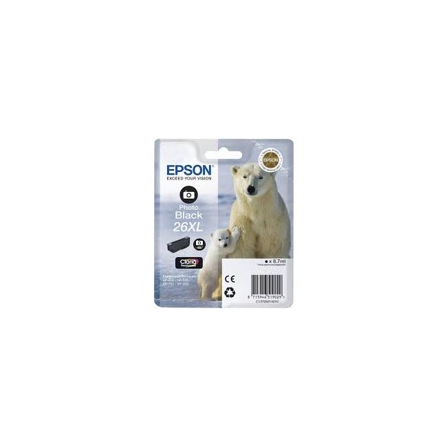 Epson T2631 26XL Claria Fototintenpatrone Schwarz für XP-600/700 (8,7 ml)
