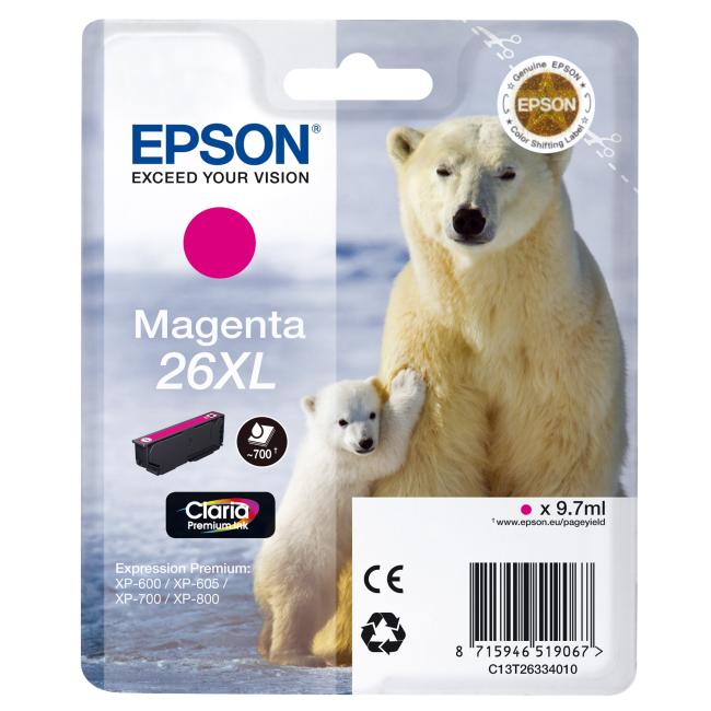 [EP021989] Epson T2633 26XL Claria Magenta Tintenpatrone für XP-600/700 (9,7 ml)