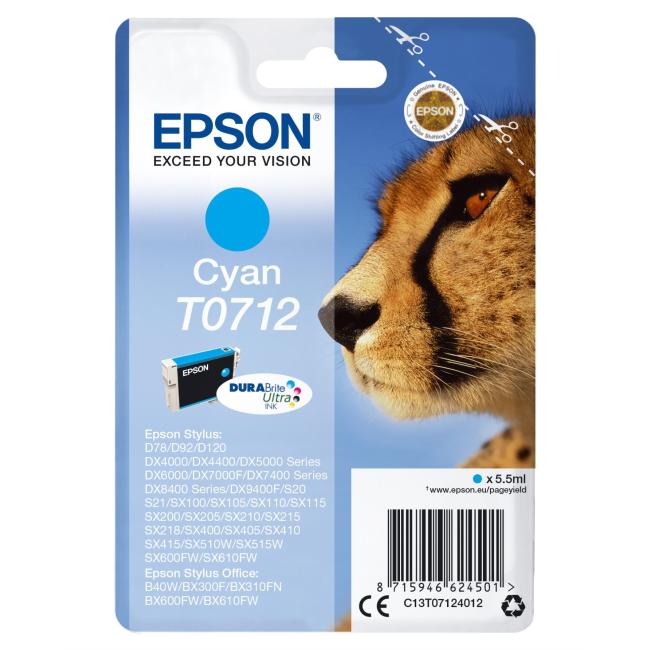 [EP071240] Epson T07124011 Cyan-Tintenpatrone für D78/DX4000/4050/5000/5050/6000 (5,5 ml)