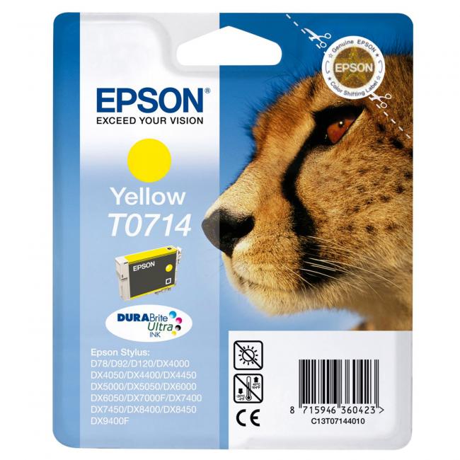 Epson T07144011 gelbe Tintenpatrone für D78/DX4000/4050/5000/5050/6000 (5,5 ml)