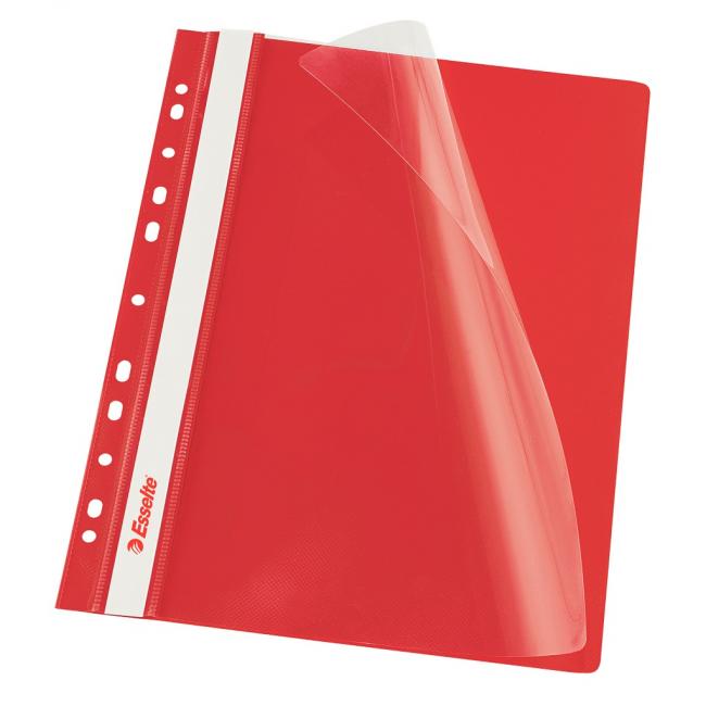 [ES013585] PVC-Schnellbinder mit Euro-Perforation, Esselte VIVIDA rot