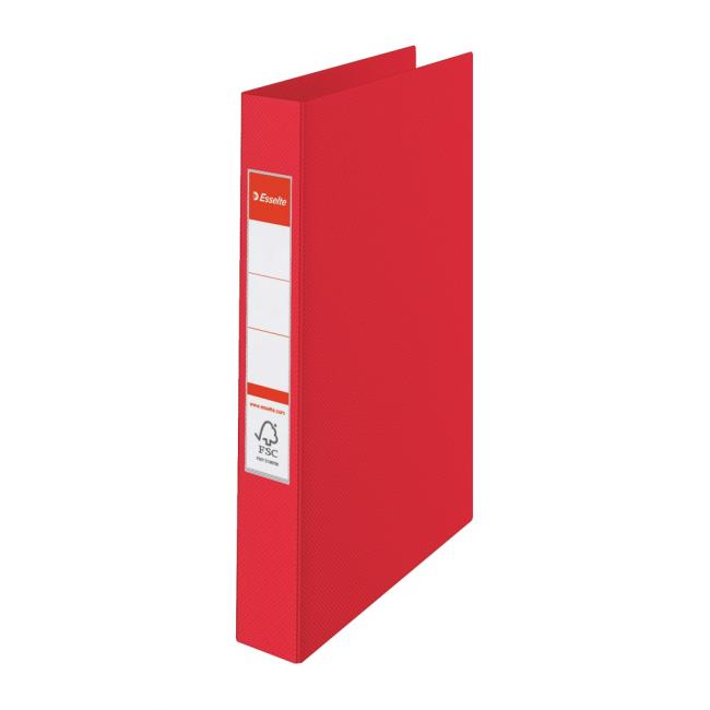 Esselte 4-Ring-Ordner, komplett aus Kunststoff, 4,2 cm, VIVIDA, rot
