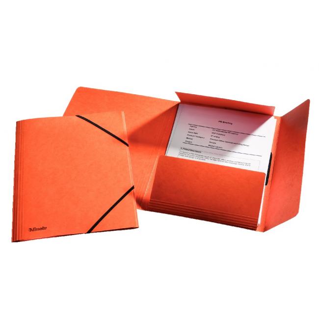 [ES026594] Esselte orangefarbener Plastikumschlag mit Gummiband
