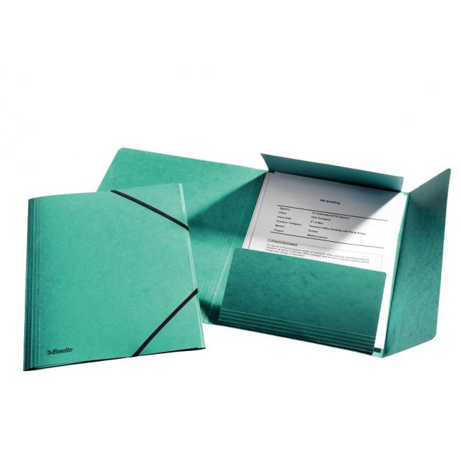 [ES026596] Esselte grüne Kunststoffhülle mit Gummiband
