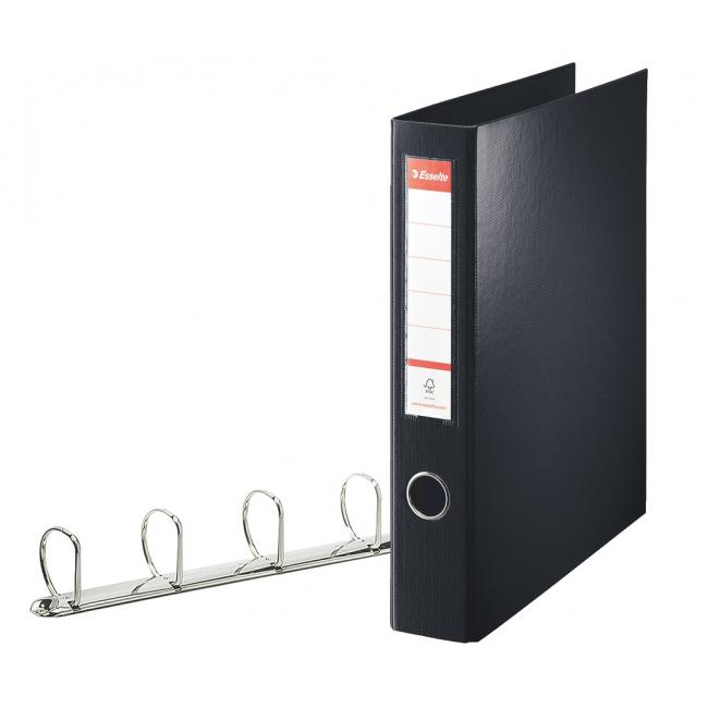 [ES082407] Esselte 4-Ring-Ordner, komplett aus Kunststoff, 5,8 cm, VIVIDA, schwarz