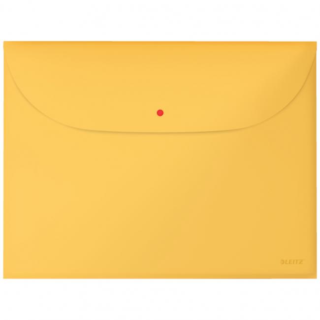 Kunststoffmappe A4 mit Druckknopf, Leitz Cosy, warmgelb, 3 Stück