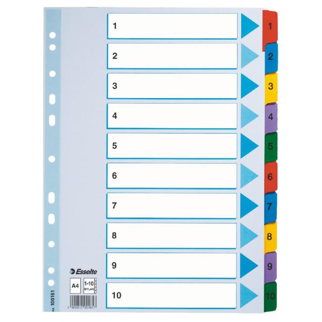 [ES100161] Esselte Mylar 1-10 Kartontrenner