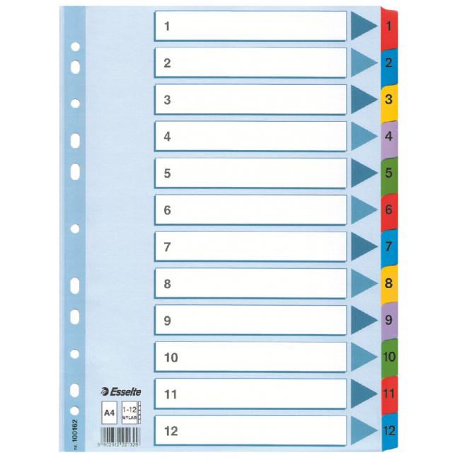 [ES100162] Esselte Mylar 1-12 Kartontrenner