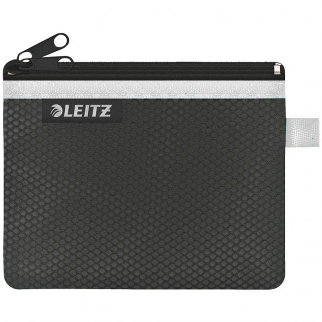 Leitz WOW Textiltasche mit Doppelreißverschluss, klein, schwarz