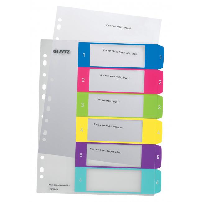 [ES124200] Leitz WOW Kunststoff-Trennwand, bedruckbar, 1-6 Farben