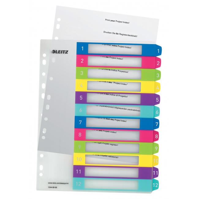 [ES124400] Leitz WOW Kunststoff-Trennwände, bedruckbar, 1-12 Farben