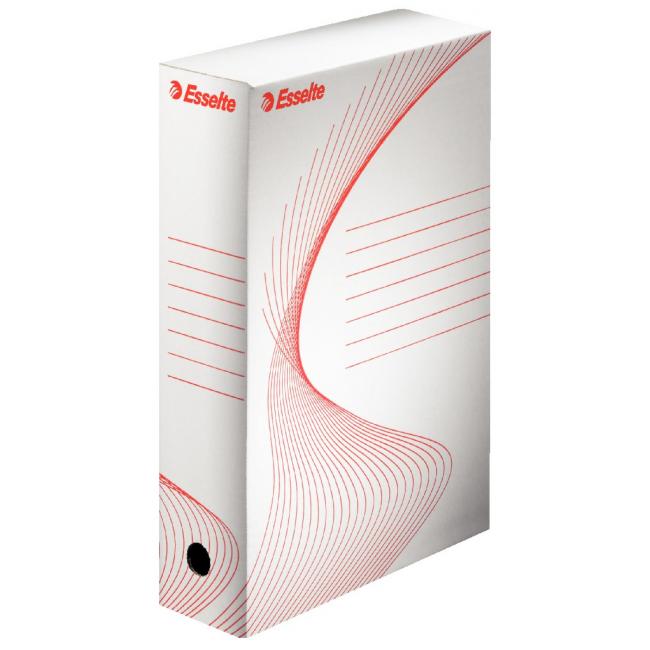 Archivbox Esselte 80mm weiß/rot