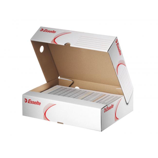 [ES128004] Archivbox horizontal Esselte weiß/rot 330x80x260 mm