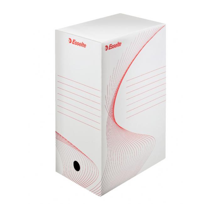 [ES128602] Archivbox Esselte 150 mm weiß/rot