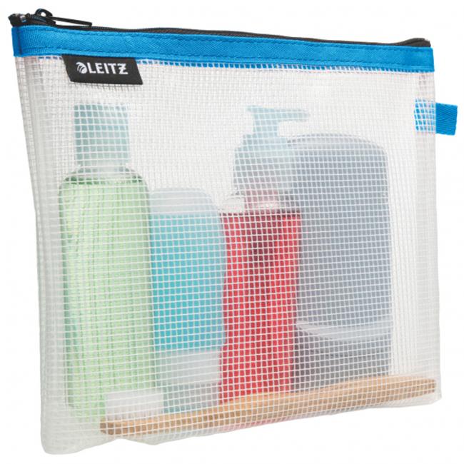 [ES140036] Leitz WOW Kosmetiktasche aus Kunststoff mit Reißverschluss, blau