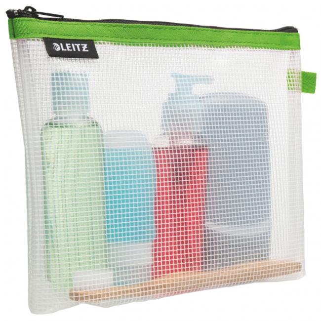 [ES140054] Leitz WOW Kosmetiktasche aus Kunststoff mit Reißverschluss, grün