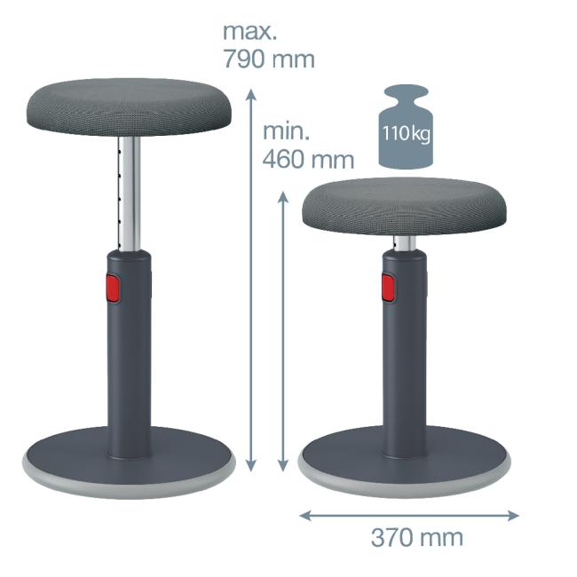 [ES180089] Ergonomischer Balance-Stuhl Leitz Cosy Ergo, Samtgrau