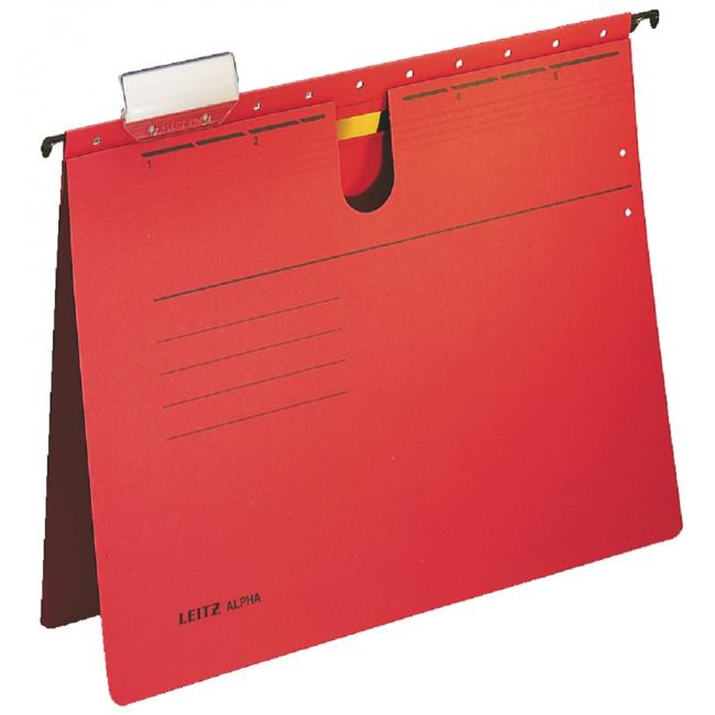[ES198425] Leitz ALPHA Hängemappe mit Schnellbinder, rot
