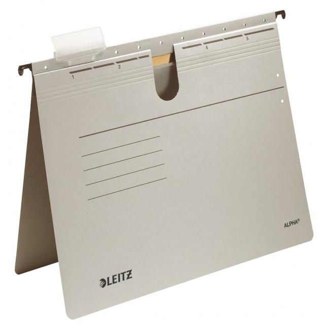 [ES198485] Leitz ALPHA Hängemappe mit Schnellbinder, grau