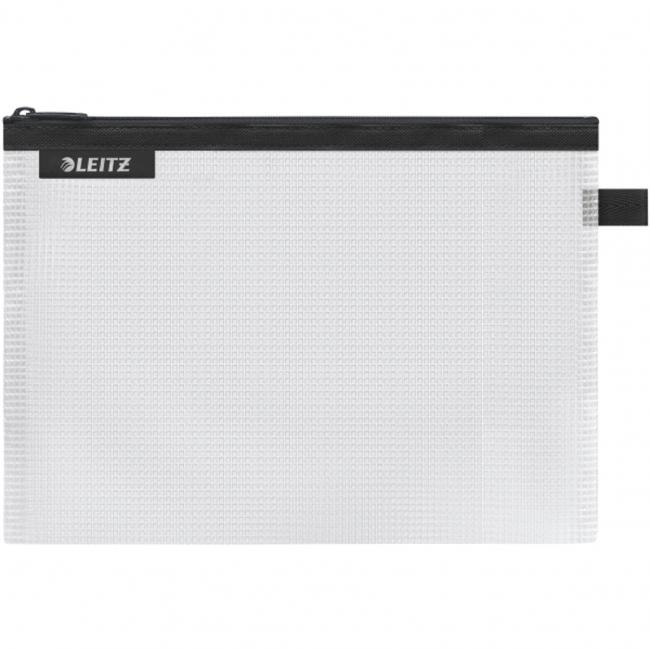 [ES250095] Leitz WOW Kunststoff-Reißverschlusstasche, mittelgroß, schwarz