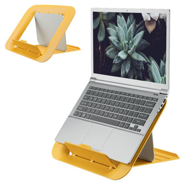Leitz Cozy Ergo Laptopständer in warmem Gelb