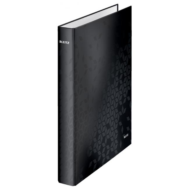 [ES410095] Leitz WOW 2-Ring-Ordner, laminierte Oberfläche, 4 cm, schwarz