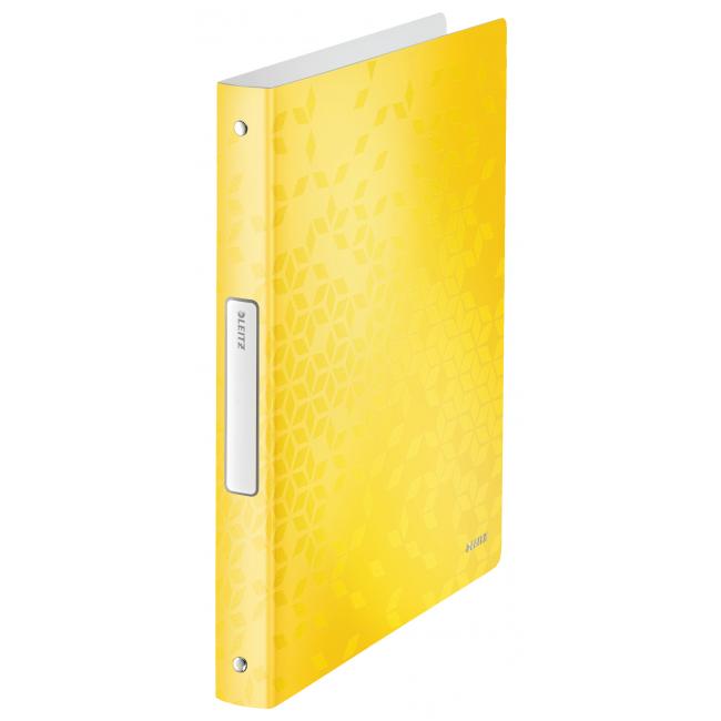 Leitz WOW 4-Ring-Ordner, komplett aus Kunststoff, 2,57 cm, gelb