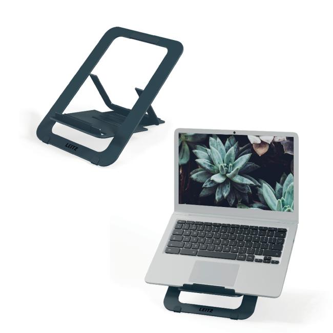 Leitz Ergo verstellbarer Laptopständer, Aluminium, ultraflach, verstellbar, samtgrau