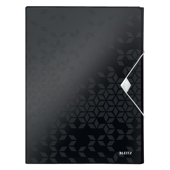 [ES462995] Kunststoffbox mit Gummiband Leitz WOW schwarz