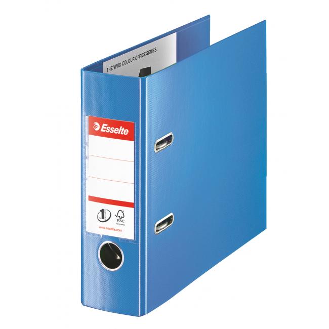 [ES468950] Esselte Hebelordner, komplett aus Kunststoff, länglich, 7,5 cm, blau