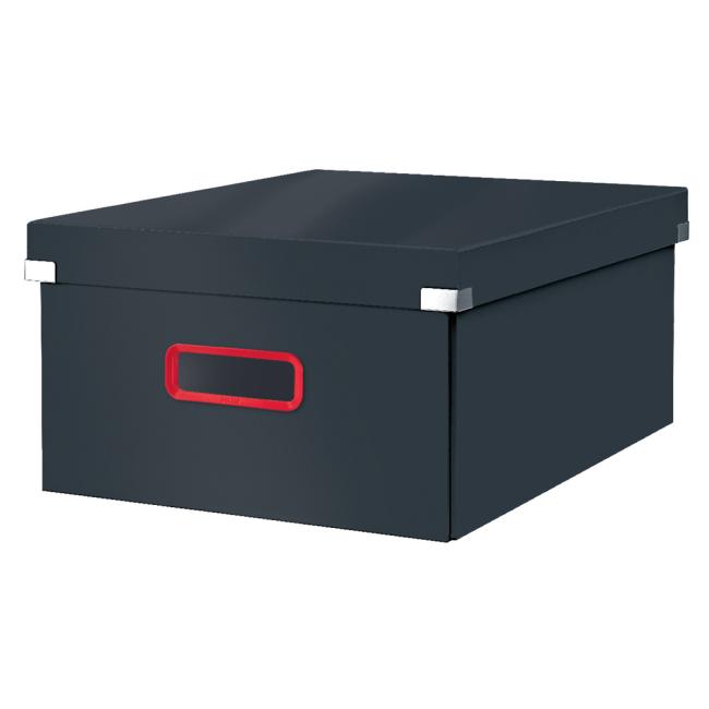 Große Click & Store A3 Leitz Cosy Samtbox in Grau