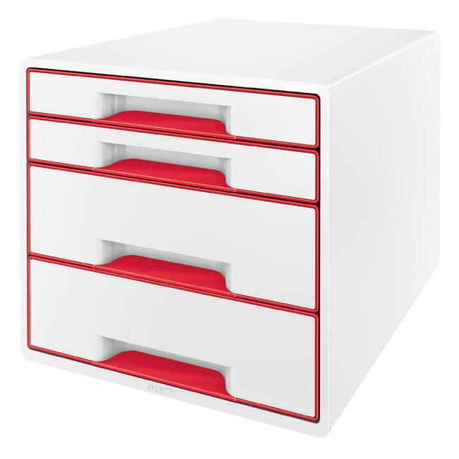 [ES521326] Leitz WOW Schubladenbox mit 4 Schubladen, rot