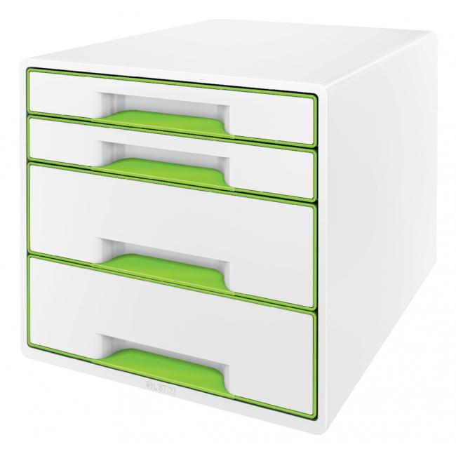 [ES521364] Leitz WOW Schubladenbox mit 4 Schubladen, Metallicgrün