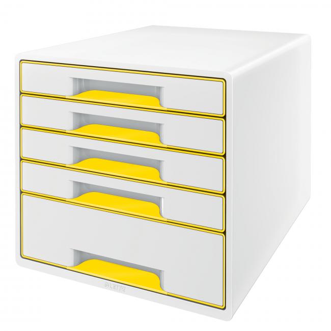 Leitz WOW Schubladenbox mit 5 Schubladen, gelb