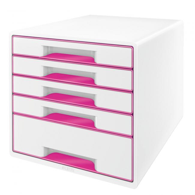 [ES521423] Leitz WOW Schubladenbox mit 5 Schubladen, Metallic-Rosa