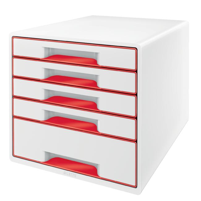 [ES521426] Leitz WOW Schubladenbox mit 5 Schubladen, rot