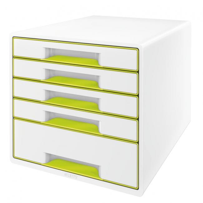 [ES521464] Leitz WOW Schubladenbox mit 5 Schubladen, Metallicgrün